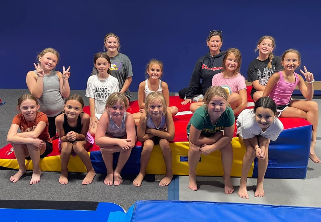 School age tumbling class at The Flip Zone