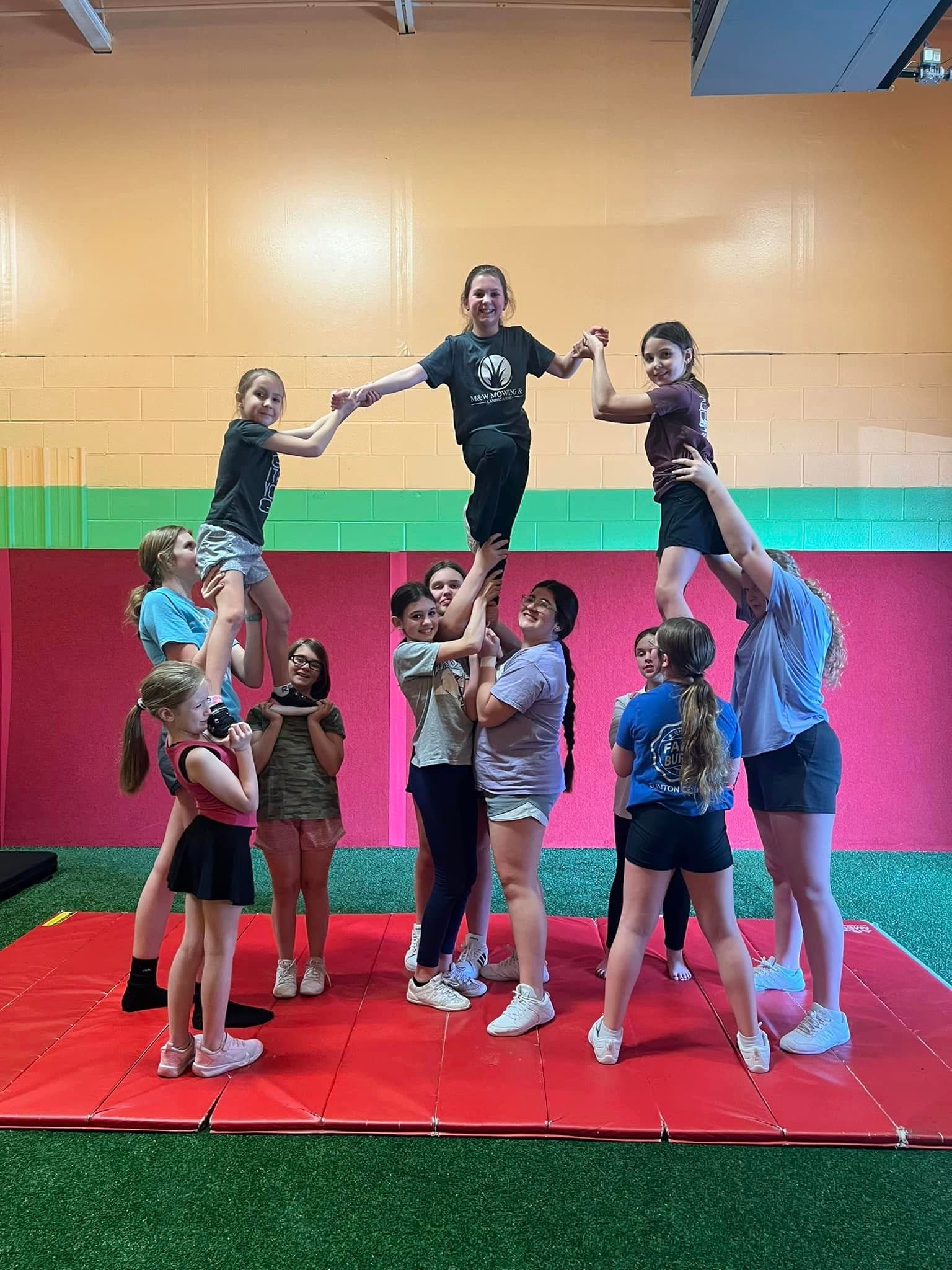 School age tumbling class at The Flip Zone